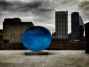 Blue sculpture outside Hayward Gallery